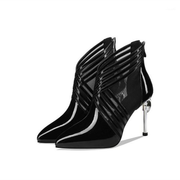high heels leather sandals women's baotou stiletto heels ankle boots hollow roman net boots short women zapatos de mujer1, Black
high heels leather sandals women's baotou stiletto heels ankle boots hollow roman net boots short women zapatos de mujer1, Black