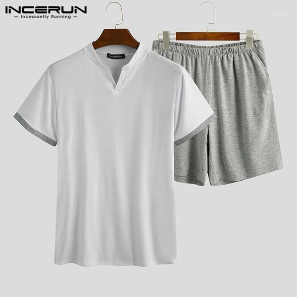 incerun men pajamas sets cotton short sleeve v neck sleepwear shorts 2 pieces homewear 2020 leisure patchwork men nightwear sets1, Black;brown
incerun men pajamas sets cotton short sleeve v neck sleepwear shorts 2 pieces homewear 2020 leisure patchwork men nightwear sets1, Black;brown