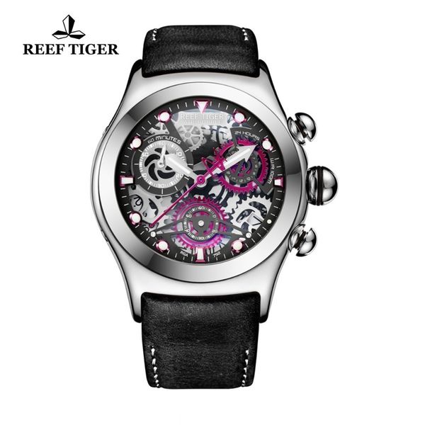 reef tiger/rt luminous sport watches with chronograph date skeleton dial three counters steel watches for men rga792 t200409, Slivery;brown
reef tiger/rt luminous sport watches with chronograph date skeleton dial three counters steel watches for men rga792 t200409, Slivery;brown