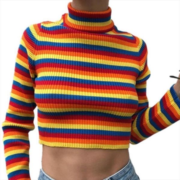 2019 new women turtleneck sweaters fashion rainbow knitted pullovers autumn winter sweater female tight knitwear streetwear, White;black
2019 new women turtleneck sweaters fashion rainbow knitted pullovers autumn winter sweater female tight knitwear streetwear, White;black