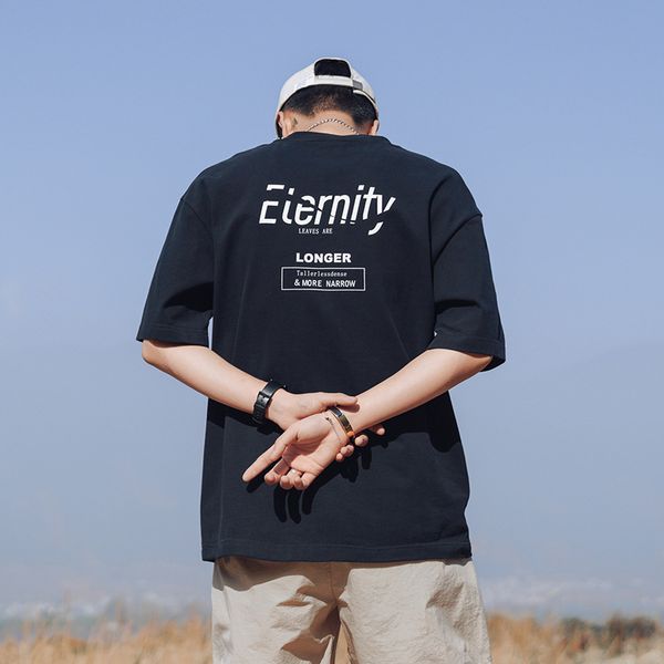 ins summer men's fashion brand short loose hip hop trend korean half sleeve student t-shirt, White;black
ins summer men's fashion brand short loose hip hop trend korean half sleeve student t-shirt, White;black
