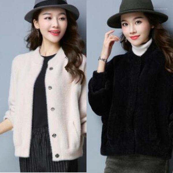 women's fur & faux autumn winter woman coat mink velvet wool coats female short fashion size jacke1, Black
women's fur & faux autumn winter woman coat mink velvet wool coats female short fashion size jacke1, Black