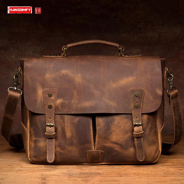 retro casual leather men handbag male business briefcase crazy horse leather cowhide computer bag shoulder messenger bag vintage
retro casual leather men handbag male business briefcase crazy horse leather cowhide computer bag shoulder messenger bag vintage