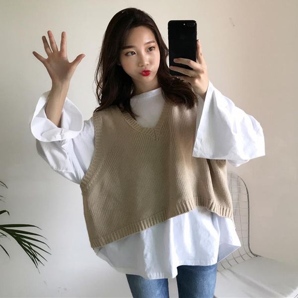 autumn korean women all match loose color stripe knit turtleneck sweater short sleeveless vest winter women harajuku sweater, White;black
autumn korean women all match loose color stripe knit turtleneck sweater short sleeveless vest winter women harajuku sweater, White;black