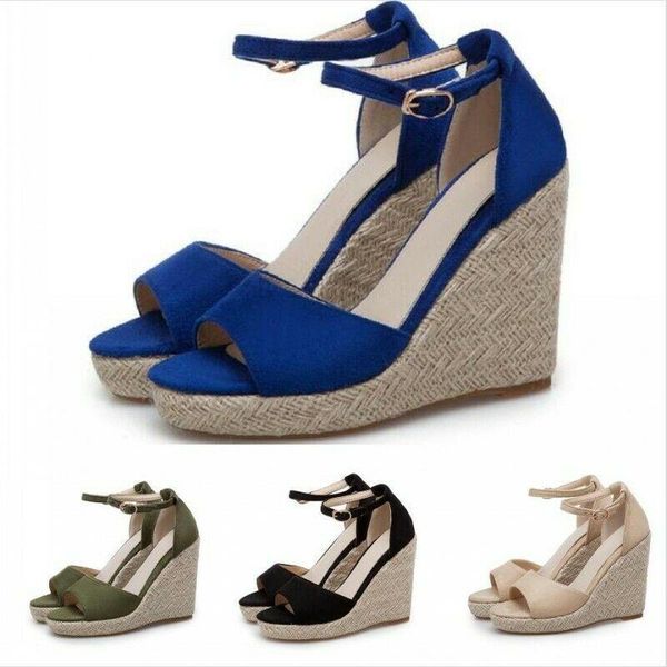 2020women's open toe espadrilles ankle strap wedge high heels casual roman shoes, Black
2020women's open toe espadrilles ankle strap wedge high heels casual roman shoes, Black