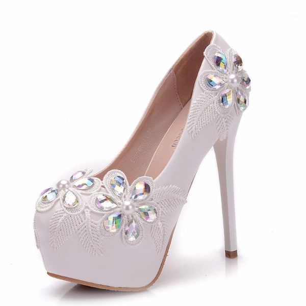 white lace super high heel wedding shoes crystal rhinestone round toe with platform for party banquet bridesmaid recpetion1, Black
white lace super high heel wedding shoes crystal rhinestone round toe with platform for party banquet bridesmaid recpetion1, Black