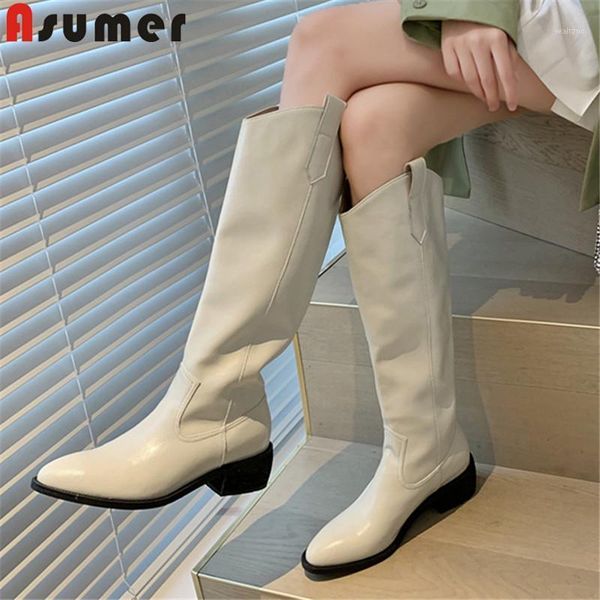 asumer 2021 genuine leather cowboy western boots women pointed toe zip autumn shoes popular riding knee high boots women1, Black
asumer 2021 genuine leather cowboy western boots women pointed toe zip autumn shoes popular riding knee high boots women1, Black