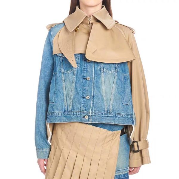 runway high street short reach denim ruffles coats women character designer autumn clothes winter on45, Tan;black
runway high street short reach denim ruffles coats women character designer autumn clothes winter on45, Tan;black