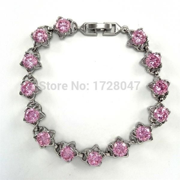 women pink zircon bracelets 10kt white gold filled charm bracelet & bangle fashion jewelry high quality, Black
women pink zircon bracelets 10kt white gold filled charm bracelet & bangle fashion jewelry high quality, Black