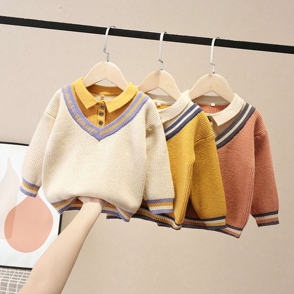 2020 autumn winter korean new clothing children's boys' pure color fake two piece sweater baby's fashion, Blue
2020 autumn winter korean new clothing children's boys' pure color fake two piece sweater baby's fashion, Blue