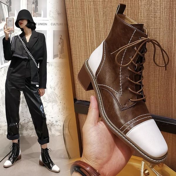 2020 autumn new boots women's lace-up women's boots british style side pull casual short ankle women, Black
2020 autumn new boots women's lace-up women's boots british style side pull casual short ankle women, Black