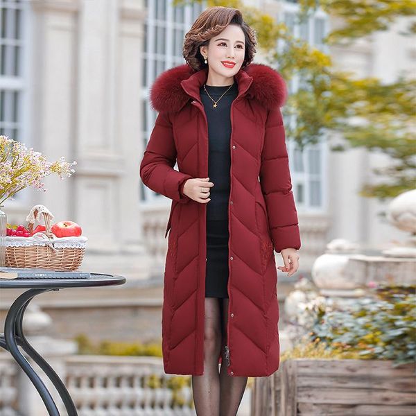women's down & parkas middle-aged women winter cotton long jacket ladies fur collar hooded thick warm coat female elegant outerwear, Black
women's down & parkas middle-aged women winter cotton long jacket ladies fur collar hooded thick warm coat female elegant outerwear, Black