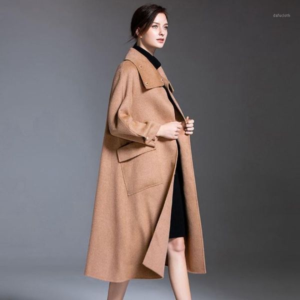 new style winter woolen overcoat haze female double faced wool jacket long women ladies outerwear loose over knee medium coat1, Black
new style winter woolen overcoat haze female double faced wool jacket long women ladies outerwear loose over knee medium coat1, Black