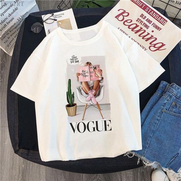 vogue women's t-shirt summer harajuku oversized fashion streetwear casual short-sleeved female tshirt print o-neck regular, White
vogue women's t-shirt summer harajuku oversized fashion streetwear casual short-sleeved female tshirt print o-neck regular, White