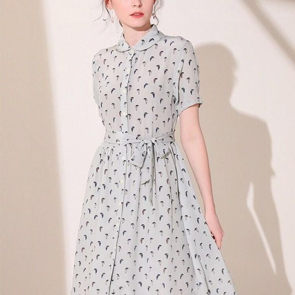 women dress 2020 spring and summer new dress fashionable sweet floral print 100% silk midi1, Black;gray
women dress 2020 spring and summer new dress fashionable sweet floral print 100% silk midi1, Black;gray
