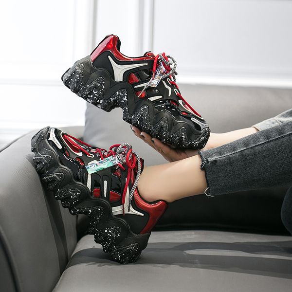adboov new wave sole fashion sneakers women laser upper platform casual shoes woman zapatillas de deporte mujer 201105, Black
adboov new wave sole fashion sneakers women laser upper platform casual shoes woman zapatillas de deporte mujer 201105, Black