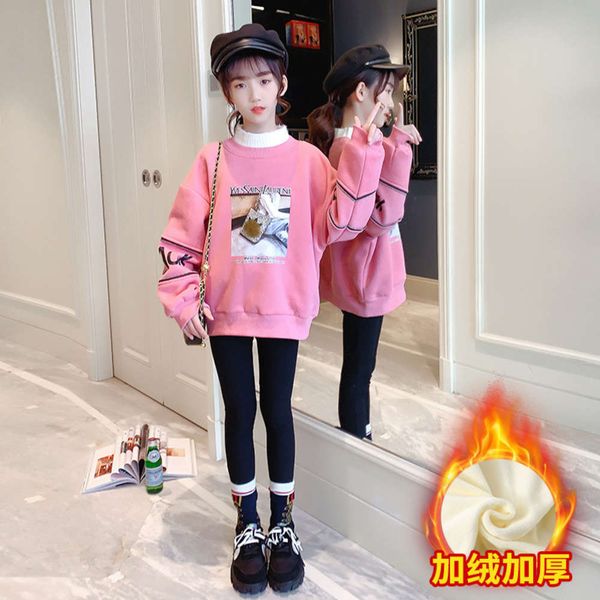 cn81999 clothing girls' korean veet thickened fashion sweater 2020 winter new zhongda children's pullover, Black
cn81999 clothing girls' korean veet thickened fashion sweater 2020 winter new zhongda children's pullover, Black