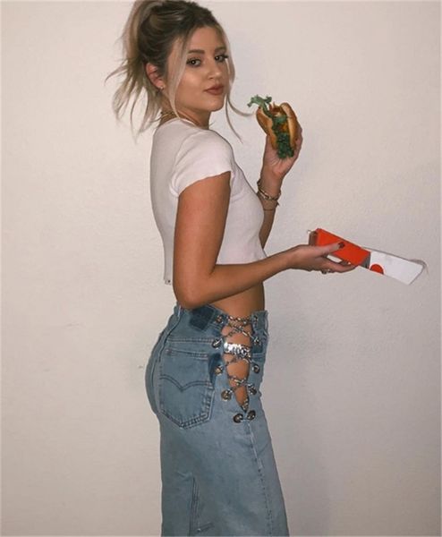 european and american super spicy iron chain hollow loose straight jeans women 2020 summer new style, Blue
european and american super spicy iron chain hollow loose straight jeans women 2020 summer new style, Blue