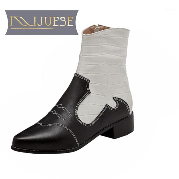 boots mljuese 2021 women ankle soft cow leather winter short plush zippers pointed toe low heel female western boots1, Black
boots mljuese 2021 women ankle soft cow leather winter short plush zippers pointed toe low heel female western boots1, Black