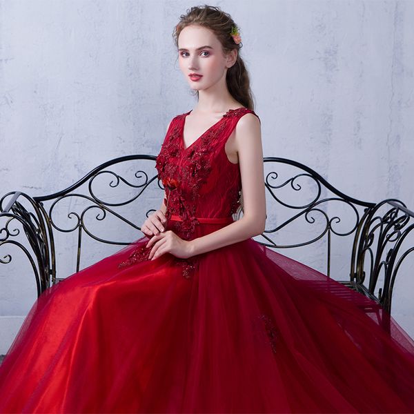 Robe de soiree New Wine red V-Neck lace up sleeveless Elegant Beading evening Dresses vestido de festa Party Dress Prom Dresses
Robe de soiree New Wine red V-Neck lace up sleeveless Elegant Beading evening Dresses vestido de festa Party Dress Prom Dresses