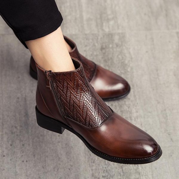 fashion all season men boots leather fashion vintage style cowboy boots man high zipper ankle for men botas hombre w5, Black
fashion all season men boots leather fashion vintage style cowboy boots man high zipper ankle for men botas hombre w5, Black