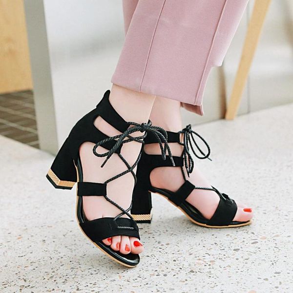 pqecfs big size 32-43 summer fashion women lace-up high heels square heels cover sandals 3 colors, Black
pqecfs big size 32-43 summer fashion women lace-up high heels square heels cover sandals 3 colors, Black