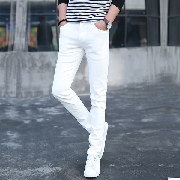 korean thin white pants men's slim leggings elastic youth casual white men's summer jeans and jeans trend zekdc, Blue
korean thin white pants men's slim leggings elastic youth casual white men's summer jeans and jeans trend zekdc, Blue