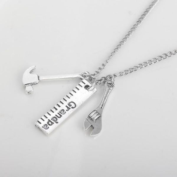 простые ожерелья для дня папу линейки молоток гаечного ключа инструменты ожерелье кожи веревка мужских украшений отца подарки, Silver
простые ожерелья для дня папу линейки молоток гаечного ключа инструменты ожерелье кожи веревка мужских украшений отца подарки, Silver