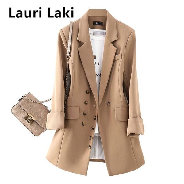 women's suits & blazers lauri laki office lady blazer women solid long sleeve suit coat elegant retro black khaki jacket autumn 2021, White;black
women's suits & blazers lauri laki office lady blazer women solid long sleeve suit coat elegant retro black khaki jacket autumn 2021, White;black