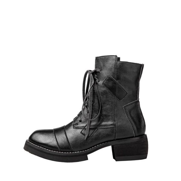 boots woman botas ankle lace up genuine leather women motorcycle punk cross tie short outdoor functional army, Black
boots woman botas ankle lace up genuine leather women motorcycle punk cross tie short outdoor functional army, Black