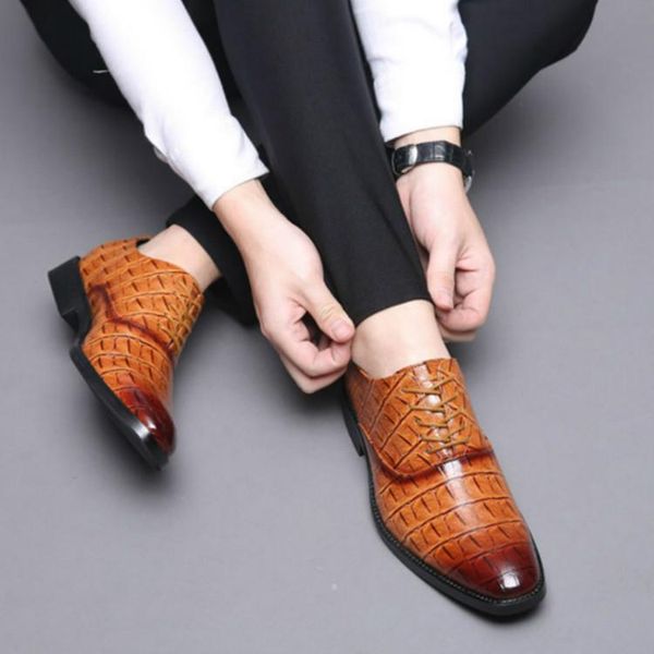 fashion men dress shoes plus size lace-up business casual leather shoes men formal wedding flat zapatos de hombre rubber, Black
fashion men dress shoes plus size lace-up business casual leather shoes men formal wedding flat zapatos de hombre rubber, Black