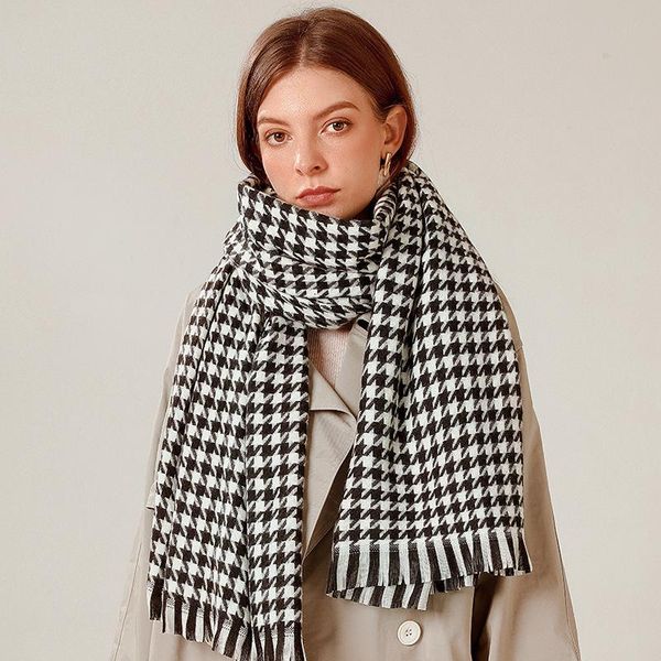 scarves brand blanket scarf for women plaid black and white houndstooth cashmere warm thick long shawls, Blue;gray
scarves brand blanket scarf for women plaid black and white houndstooth cashmere warm thick long shawls, Blue;gray
