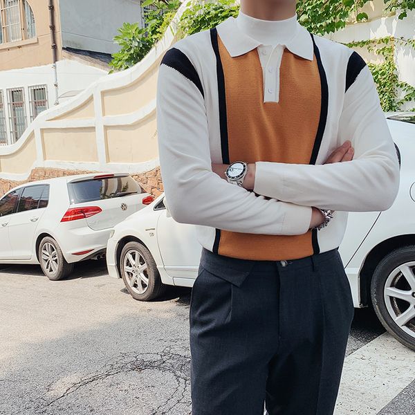 men's sweater clorhing autumn lapel polo 2020 slim collar knitted male pullovers long knitwear color contrast casual sleeve lswaw, Black
men's sweater clorhing autumn lapel polo 2020 slim collar knitted male pullovers long knitwear color contrast casual sleeve lswaw, Black