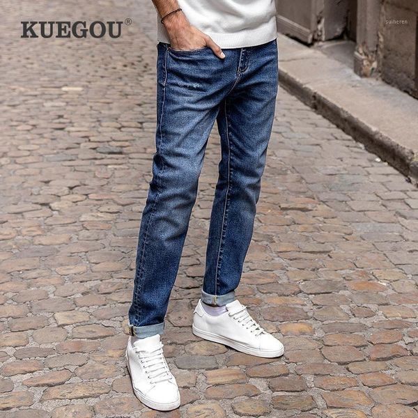 kuegou 2021 spring cotton blue skinny jeans men streetwear brand slim fit denim pants for male classic stretch trousers 18401
kuegou 2021 spring cotton blue skinny jeans men streetwear brand slim fit denim pants for male classic stretch trousers 18401