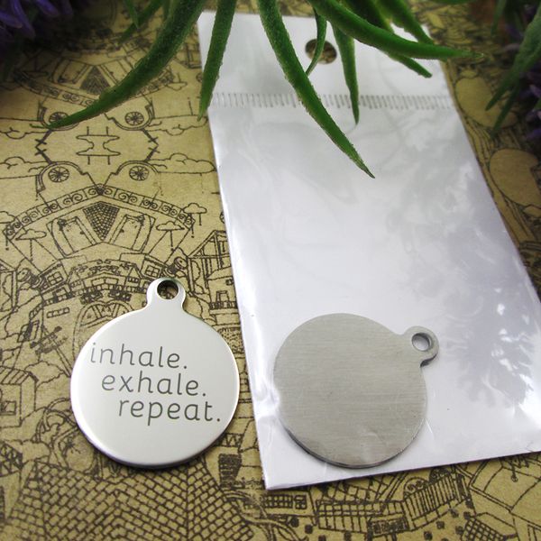 40pcs--"inhale exhale repeat"stainless steel charms more style for choosing diy charms pendants for necklace, Bronze;silver
40pcs--"inhale exhale repeat"stainless steel charms more style for choosing diy charms pendants for necklace, Bronze;silver