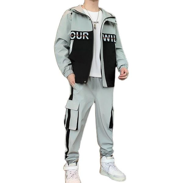 2 pcs tracksuits jackets and pants set man hip hop streetwear clothing jogging suit men sweatsuit, Gray
2 pcs tracksuits jackets and pants set man hip hop streetwear clothing jogging suit men sweatsuit, Gray