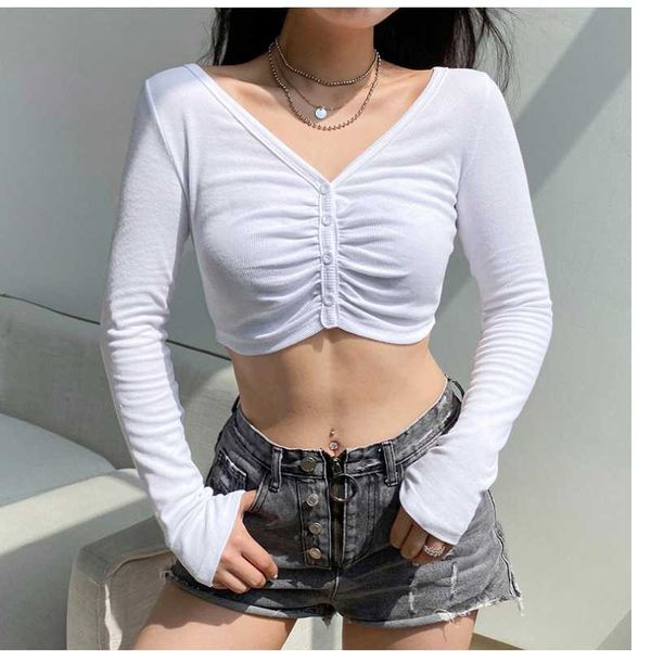 women's foreign style white button running t-shirt solid color fitness yoga simple round neck long sleeve fitness suit, White;red
women's foreign style white button running t-shirt solid color fitness yoga simple round neck long sleeve fitness suit, White;red