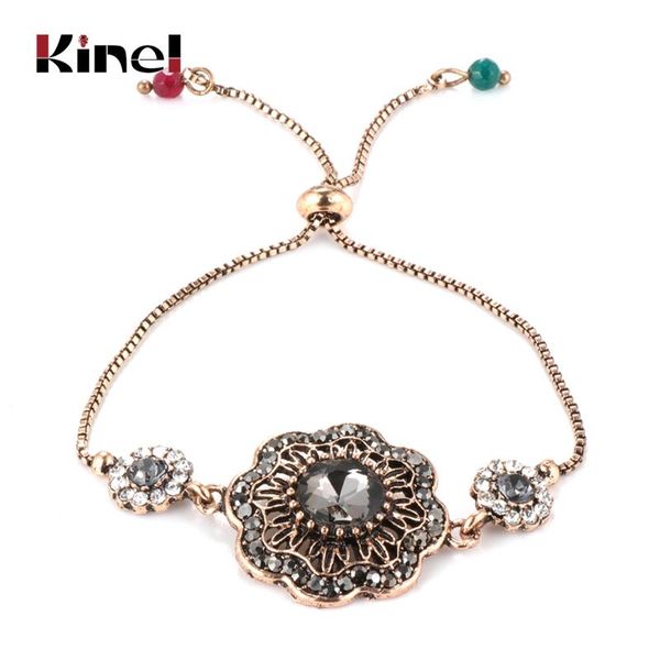 link, chain kinel luxury gray crystal flower bracelet for women antique gold india bracelets adjustable length vintage wedding jewelry, Black
link, chain kinel luxury gray crystal flower bracelet for women antique gold india bracelets adjustable length vintage wedding jewelry, Black