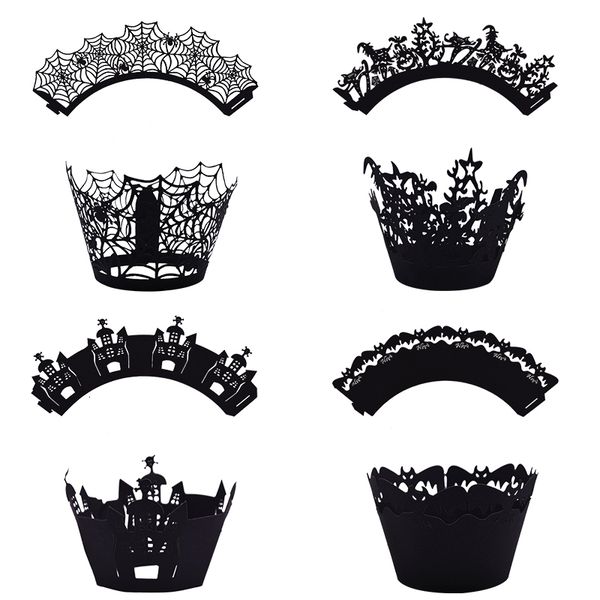 12pcs black hollow cupcake wrapper decoration laser cut border halloween festival party handmade cake decor
12pcs black hollow cupcake wrapper decoration laser cut border halloween festival party handmade cake decor