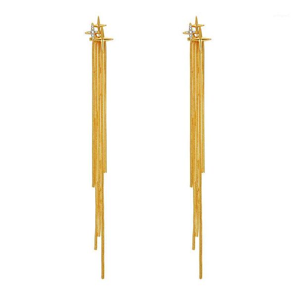 dangle & chandelier minimalist temperament flash star awn irregular snake bone chain tassel earrings 2021 long ear stud female tide1, Silver