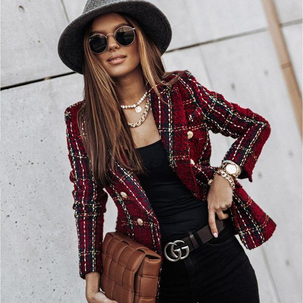 spring autumn long-sleeved women plaid button fashion jacket slim all-match office professional work plus size casual suit, White;black
spring autumn long-sleeved women plaid button fashion jacket slim all-match office professional work plus size casual suit, White;black