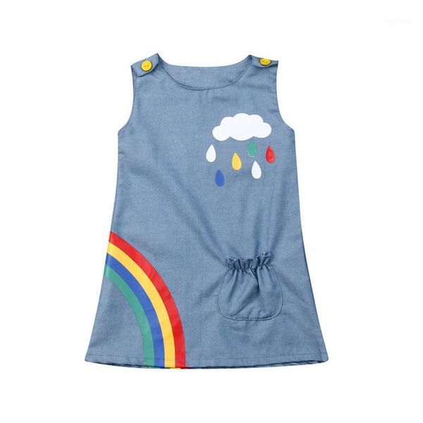 girl's dresses toddler baby girl blue dress sleeveless rainbow cloud print suspender with pocket summer casual1, Red;yellow
girl's dresses toddler baby girl blue dress sleeveless rainbow cloud print suspender with pocket summer casual1, Red;yellow