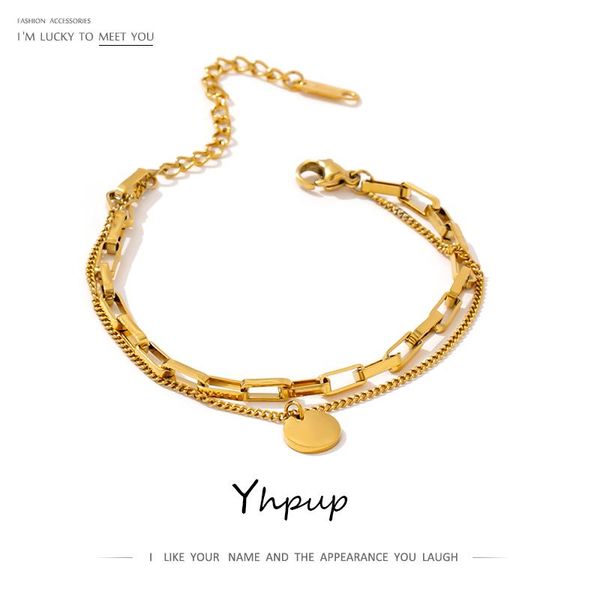 yhpup 2020 stainless steel metal bracelet 18 k plated texture chain bracelet jewelry for women christmas gift, Golden;silver
yhpup 2020 stainless steel metal bracelet 18 k plated texture chain bracelet jewelry for women christmas gift, Golden;silver
