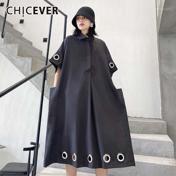 casual dresses chicever vintage patchwork pocket women's dress lapel collar short sleeve hollow out oversize female 2021 clothes 1, Black;gray
casual dresses chicever vintage patchwork pocket women's dress lapel collar short sleeve hollow out oversize female 2021 clothes 1, Black;gray