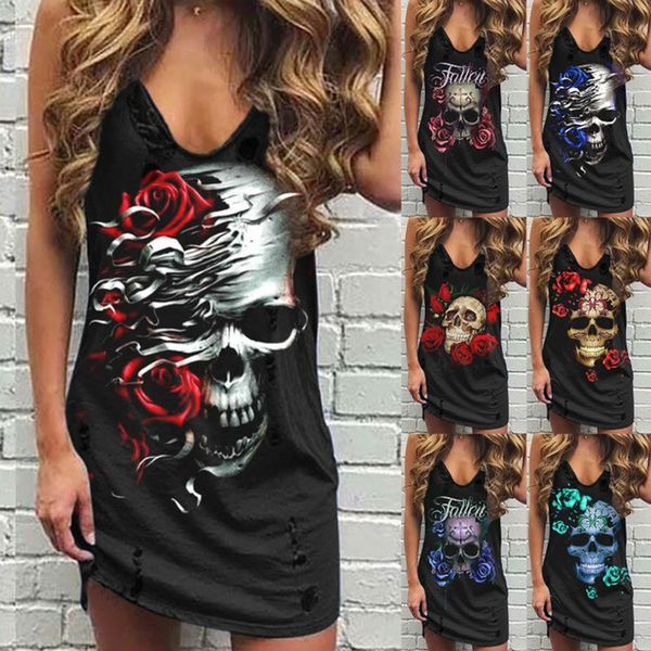 2021 new dressed tank summer skull fashion pink v-collar impression loose plus multi-colored female size dress vrdy, Black;gray
2021 new dressed tank summer skull fashion pink v-collar impression loose plus multi-colored female size dress vrdy, Black;gray