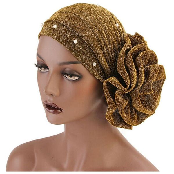 head wrap muslim turban hijab cap shiny big flower solid soft women hat breathable faux pearl decor stretch gift, Blue;gray
head wrap muslim turban hijab cap shiny big flower solid soft women hat breathable faux pearl decor stretch gift, Blue;gray