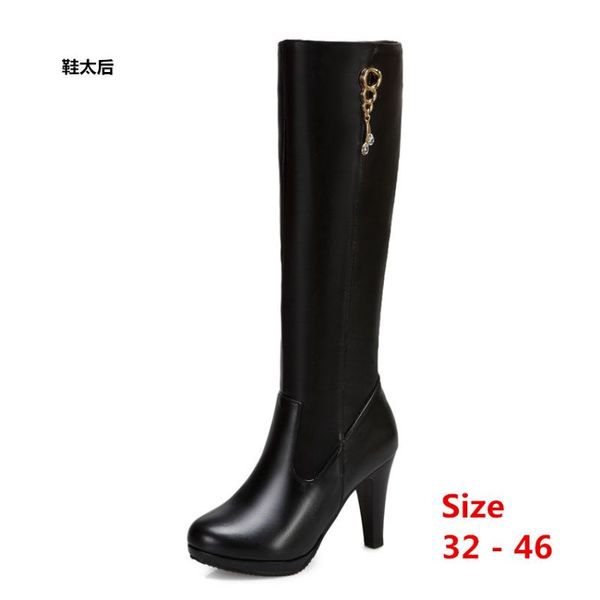 platform women knee high boots high heels autumn leather woman shoes winter women long boots small big size 32 - 46, Black
platform women knee high boots high heels autumn leather woman shoes winter women long boots small big size 32 - 46, Black