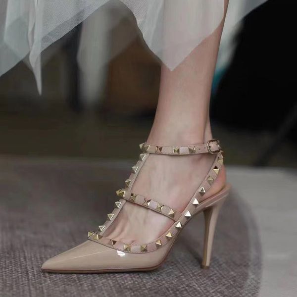 nice shoes shoes for womens s designers patent leather rivets sandals buckled strap 10cm high heeled party wedding shoe factory, Black
nice shoes shoes for womens s designers patent leather rivets sandals buckled strap 10cm high heeled party wedding shoe factory, Black