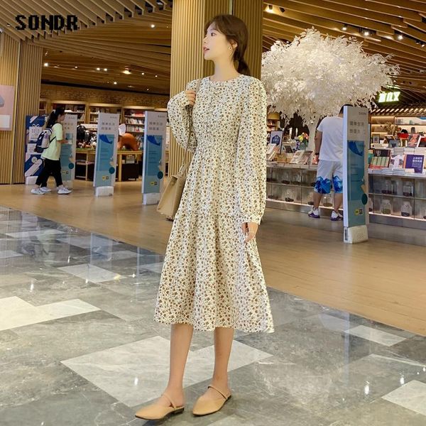 one-piece korean cute ladies chiffon dresses 2021 spring autumn new long-sleeved chiffon floral dress long dress vestidos female, Black;gray
one-piece korean cute ladies chiffon dresses 2021 spring autumn new long-sleeved chiffon floral dress long dress vestidos female, Black;gray
