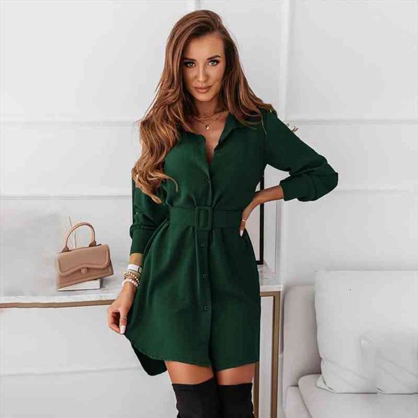 autumn winter fashion slim green dress woman casual turn-down collar single breasted belted mini dresses for women, Black;gray
autumn winter fashion slim green dress woman casual turn-down collar single breasted belted mini dresses for women, Black;gray